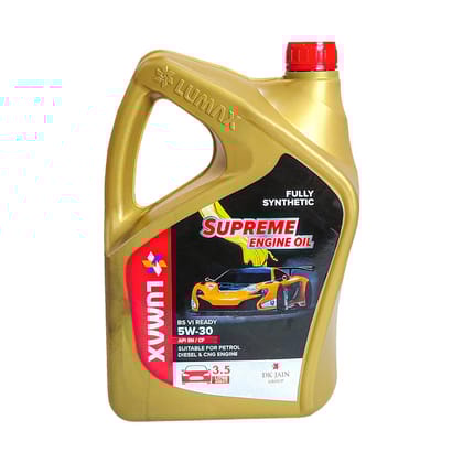 Lumax Supreme Synthetic Engine Oil 5W-30 API SN/CF for Petrol, Diesel & CNG Cars | BS6 Ready | 3.5L Lumax Supreme Synthetic Engine Oil 5W-30 API SN/CF for Petrol, Diesel & CNG Cars | BS6 Ready | 3.5L