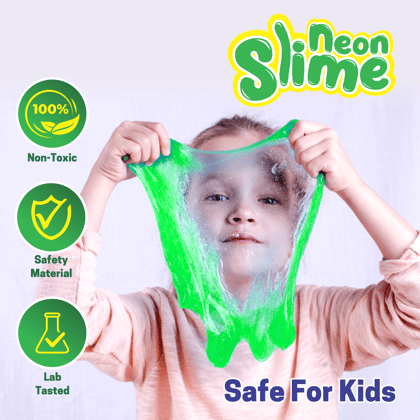 Chanak Neon Colored Glitter Scented Slime Kit - Soft, Non-Sticky, Stress-Relief Non-Toxic Squishy Slime Toy Multicolor for Kids For Boys Girls, Above 5+ Age Each 150ml (Green Pack of 2)