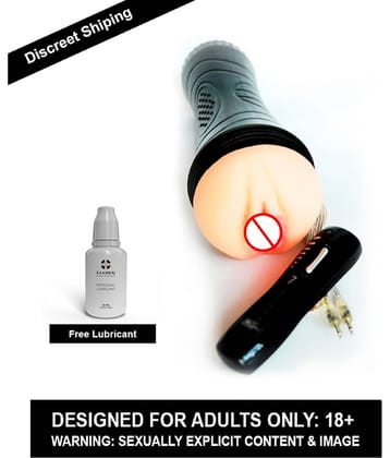 KnightRiders - Present Masturbator Masturbator Sex toy for men with 7 Vibrations + 50 ml MOI aqua Waterbased lubricant