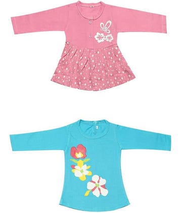 Babeezworld Pack of 2 Baby Girls 100% Cotton Tops ( Multi )