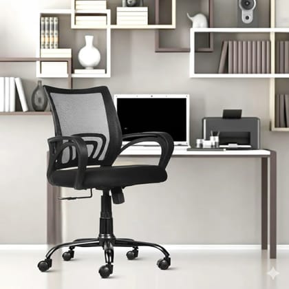 ROSE Mesh Mid-Back Ergonomic Office Chair (Ruby)