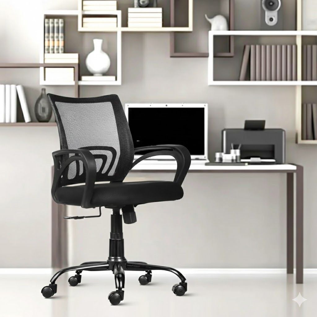 ROSE Mesh Mid-Back Ergonomic Office Chair (Ruby)