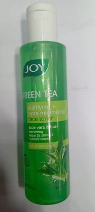 Joy revivify green tea clarifying+ pore minimising face toner aloe vera & basil 150 ml