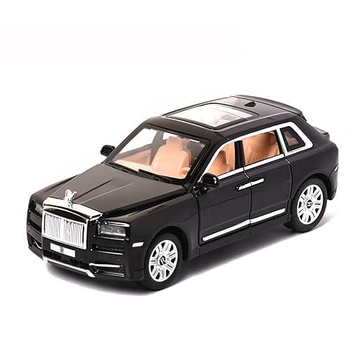 Braintastic 1:32 Diecast Rolls Royce Alloy Metal Pull Back Die-Cast Carwith Sound Light for Kids Best Gifts Toys for Kids Boys (Rolls Royce Black)