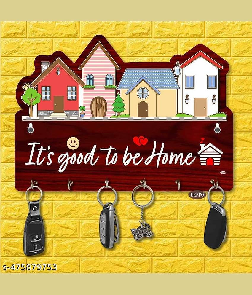 SNDArt Multicolour Wood Key Holder - Pack of 1