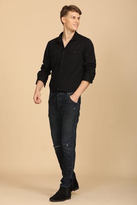 Marcus - Soft Texture Cotton Shirt - Black-S-38 / BLACK