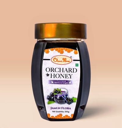 Orchard Honey Jamun Flora Honey 250gm | Pure Honey | No Additives or Preservatives | Rich in Antioxidants| Desi Honey | Wild Forest Honey for Weight loss & Digestion | Natural Shahad 250gm