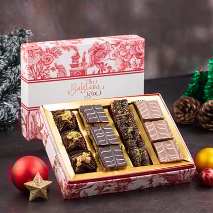 Red Floral Chocolate Luxe Box-350g-Pack of 1