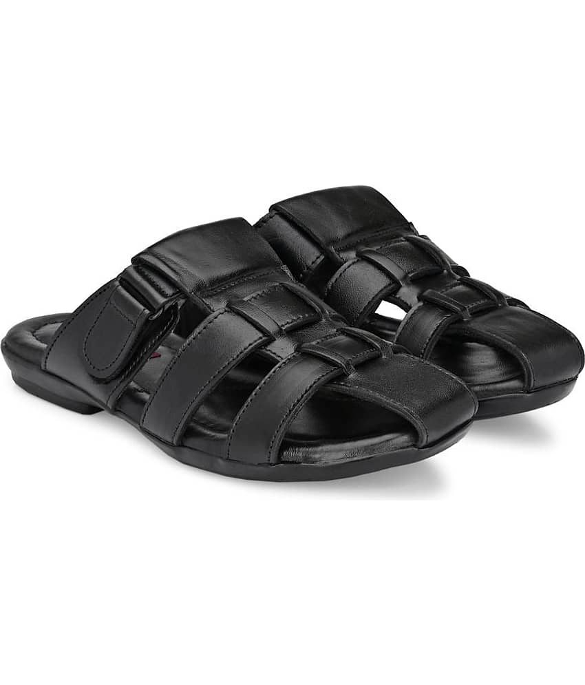 John Karsun - Black Men's Leather Slipper