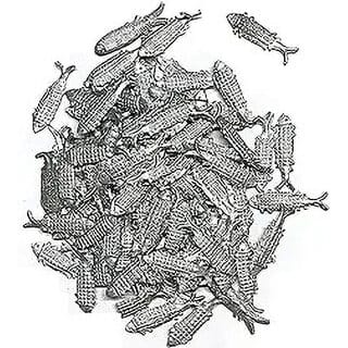 ASTRO-D Moira Lead/Ranga Fish Remedy Silver 51 Piece-3 cm (Metal, Silver), (Silver, Silver)