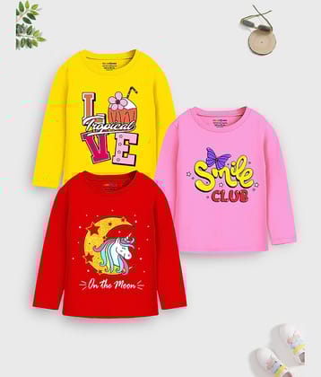 Trampoline Pack of 3 Girls Cotton T-Shirt ( Multicolor )