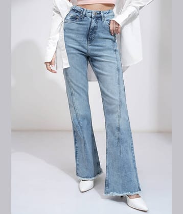 Tokyo Talkies Women's Bootcut Mid-Rise Jeans ( Light Blue )