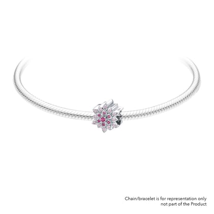 Pink Lotus | 925 Silver charms for Bracelets / Chain-Free / Silver / Modern