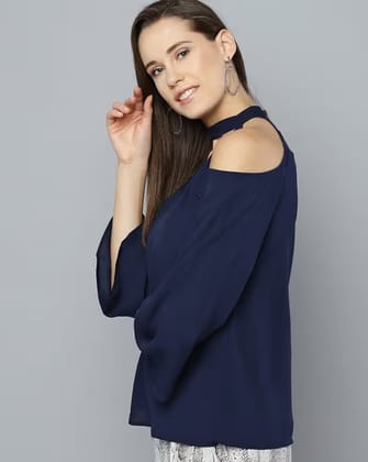 RARE Cold-Shoulder V-neck Top