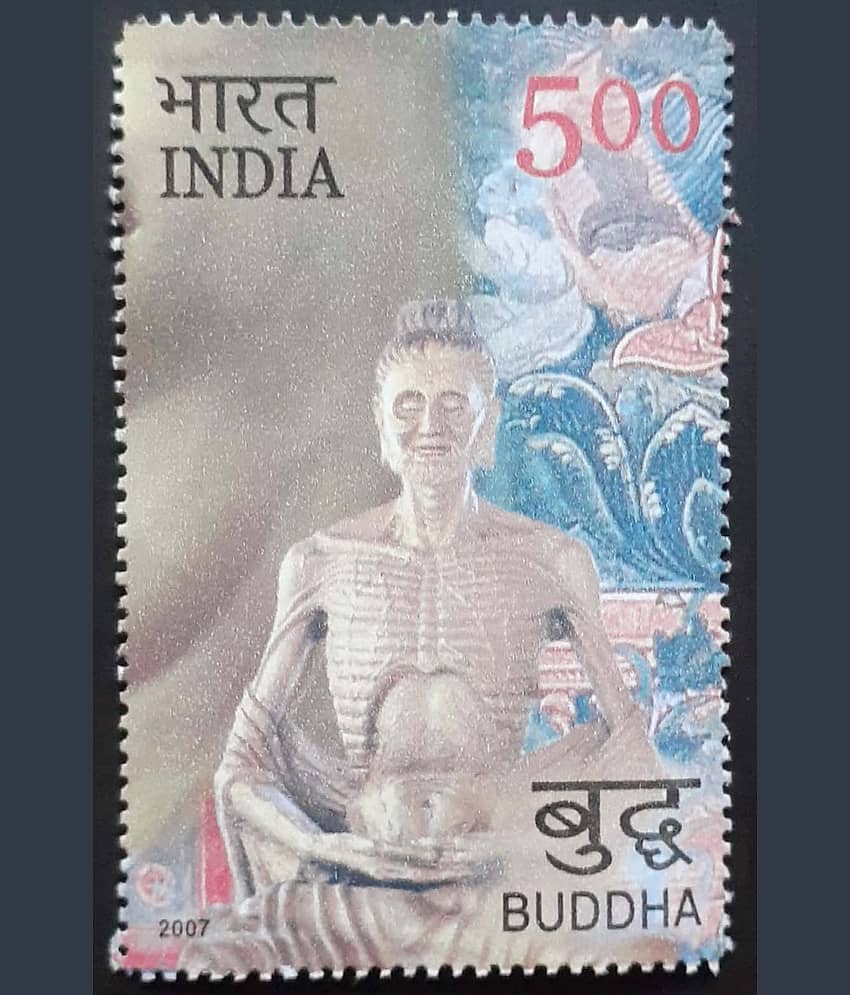 India 2007 Buddha Buddhism Mahaparinirvana 2550 Years Big Size Postal Stamp,,,,Collectible