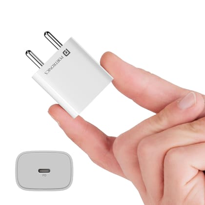 Portronics Adapto 25 Plus 25W Type C PD Superfast Slim Mobile Charging Adaptor,GaN Technology,Compatible with iPhone 16/15/14/13/12/11 Pro,Max Series, Samsung Galaxy S/A/M/F & Other Type C Devices Portronics Adapto 25 Plus 25W Type C PD Superfast Slim Mo