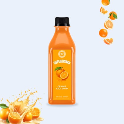 SUPERDRINKS Orange Juice Drink | 200ml Single Serve Bottle | Refreshing Zesty Flavour | Source of Vitamin C & Antioxidants