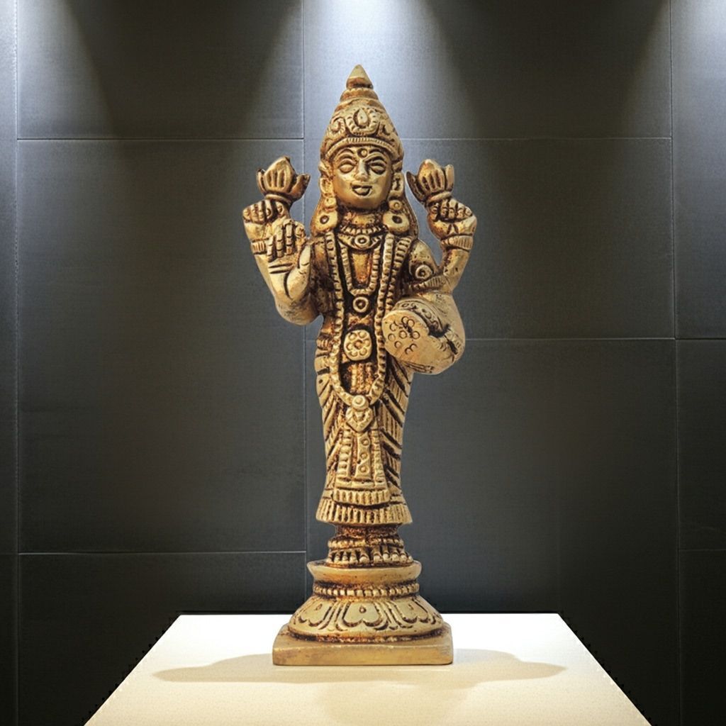 Brass Showpiece Laxmi Ji God Idol Statue (BSMAS1597 L)