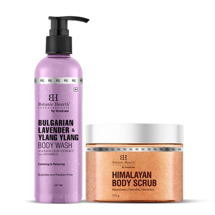 Bulgarian Lavender Bodywash & Himalayan Scrub Combo (Set of 2)