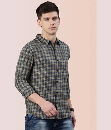 Lucky Roger Cotton Blend Regular Fit Checks Full Sleeves Men's Casual Shirt - Blue ( Pack of 1 )