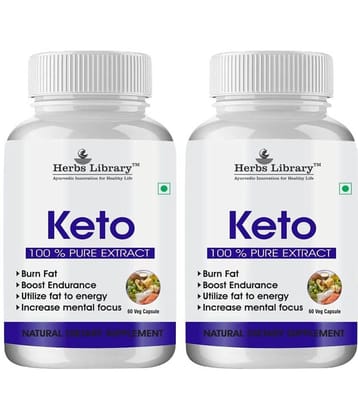 Herbs Library Keto Capules Supports Weight Loss with Garcinia Cambogia 60 Capsules Each (Pack of 2)