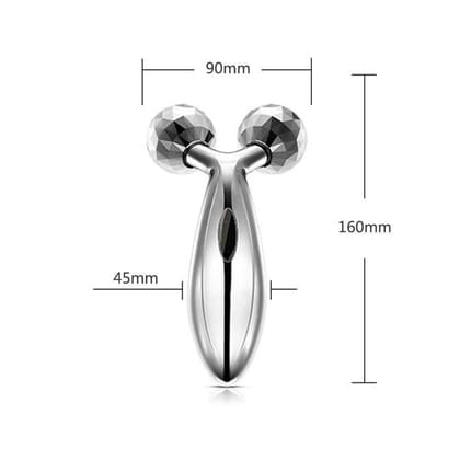 3DRoller Massager for Face & Body – Skin Tightening & Wrinkle Removal, Waterproof, Unisex, Silver | Facial & Body Roller for Home Spa