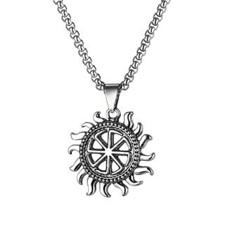 Sun Design Pendant with Chain