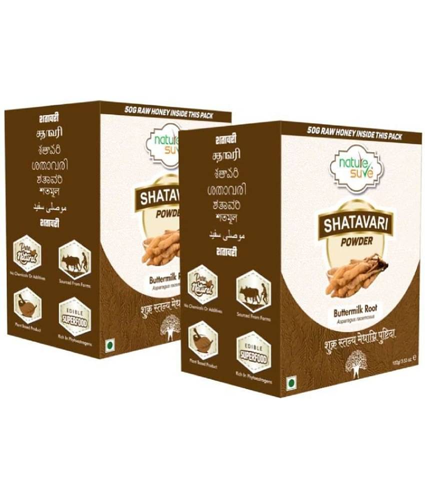 Nature Sure Shatavari Powder 100G With Raw Honey 50G Powder 2 Gm Pack of 2