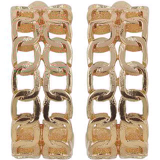 Chain Double Brass Material Loop Drop Hook Earrings for Women's Fashion Jewelry Earrings for Girls  Women's - Golden