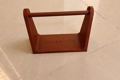 Thermal Label Roll Holder Stand, 3D Printed, Compatible with Shipping Label Printers (Brown)