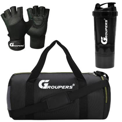 GROUPERS Gym Bag Combo Set for Unisex