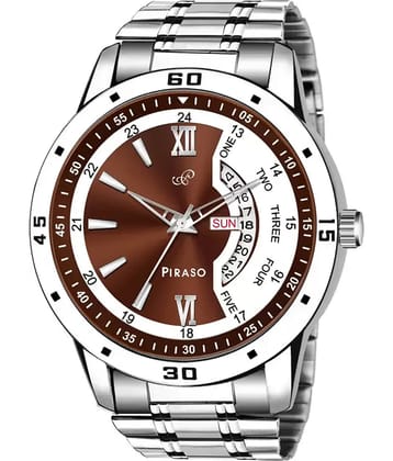 PIRASO Silver Stainless Steel Analog Men's Watch