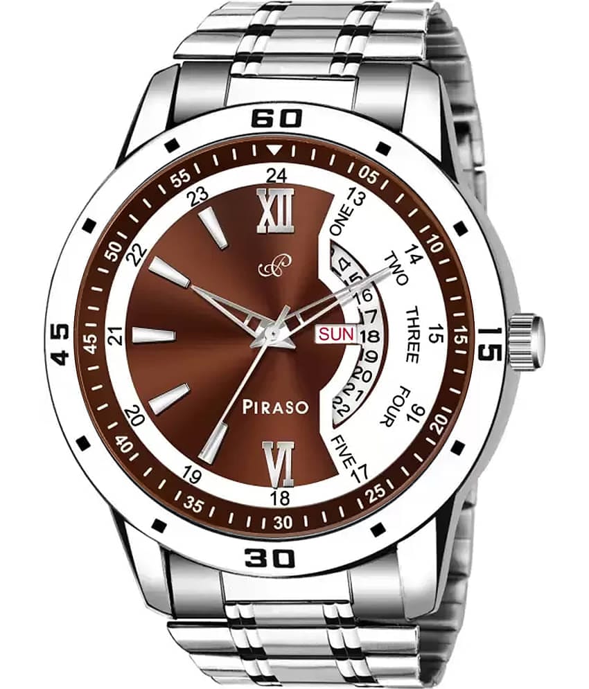 PIRASO Silver Stainless Steel Analog Men's Watch