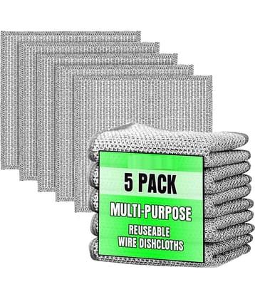 Bhavyta Wire Dishwashing Rags for Wet and Dry Dishwash Bar Non Scratch Scrubbing Pads 50 g Pack of 5