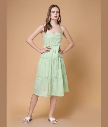 Freehand Women Cotton Solid Maxi ( Mint Green )