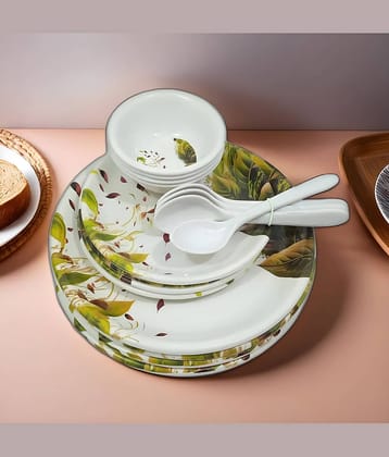 Inpro Melamine Dinner Set Pack of 16 Multicolor Melamine Dinner Set ( Pack of 16 )