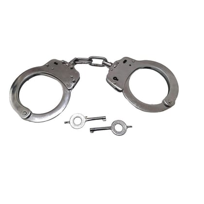 Vintage Style Police Hand Cuff | Handcuff | Jail Cinema Drama Silver Plated Police (1821)