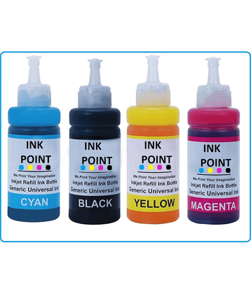 INK POINT Multicolor Four bottles Refill Kit for Refill Ink For T664 L555, L350 , L355 , L360 , L361, L365, L380