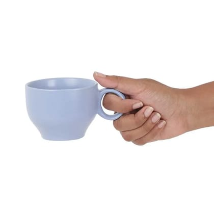 Ring Handle Ceramic Cup  | Set of 2 Emerald green
