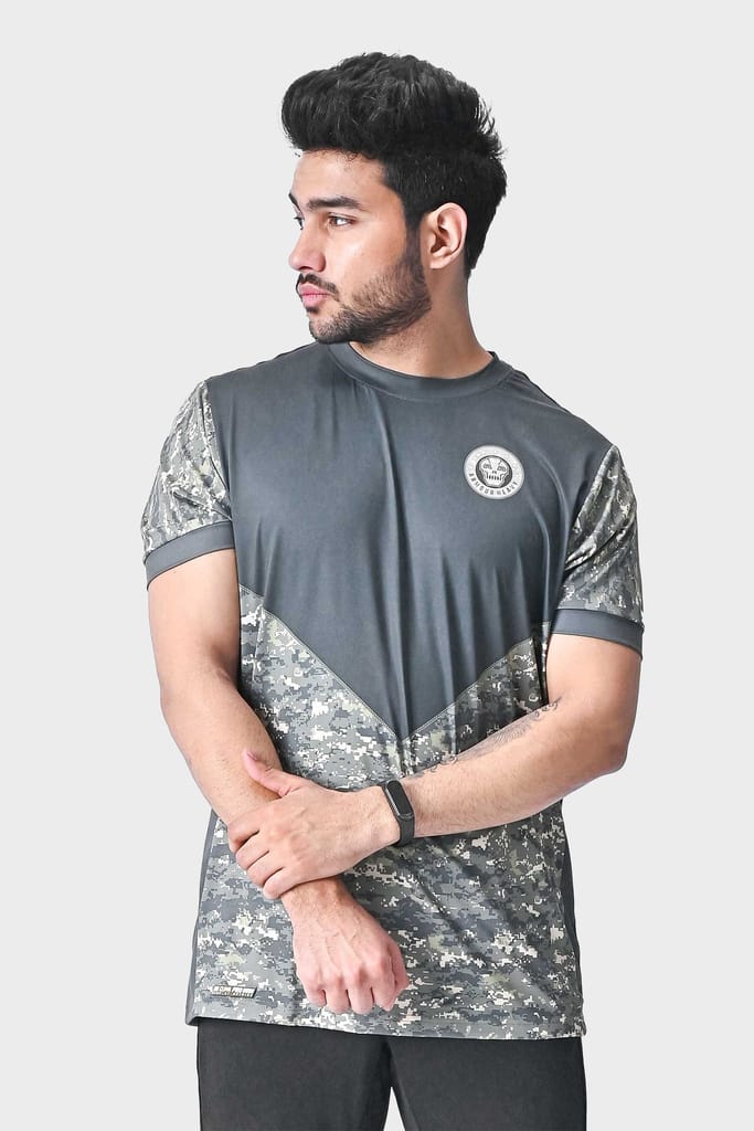 Military Green Camo Crew Neck