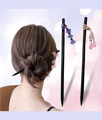 LYKAA Black Hair Pin ( Pack of 2 )