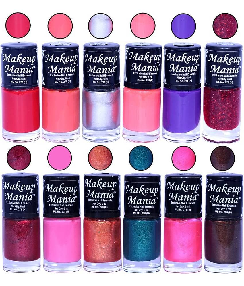 Makeup Mania Nail Polish Set of 12 Pcs, Nail Paint of 6ml each x 12 Pcs, MultiColor Combo Set No.95