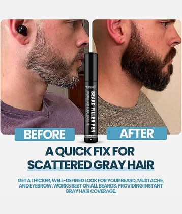 Newsio Beard Filler Pen Natural Root Touch Ups Hair Color 5 mL Black