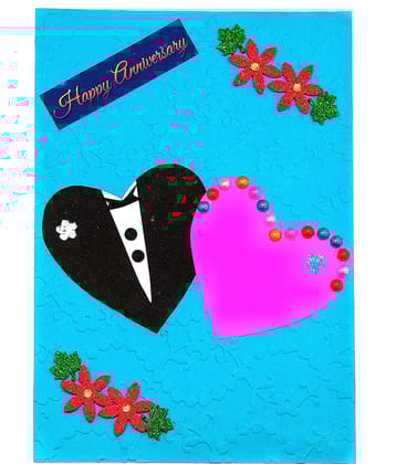 AanyaCentric Handmade Anniversary Greeting Card for Husband & Wife