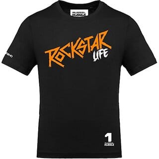 FastB Men Typography Round Neck Black T-Shirt