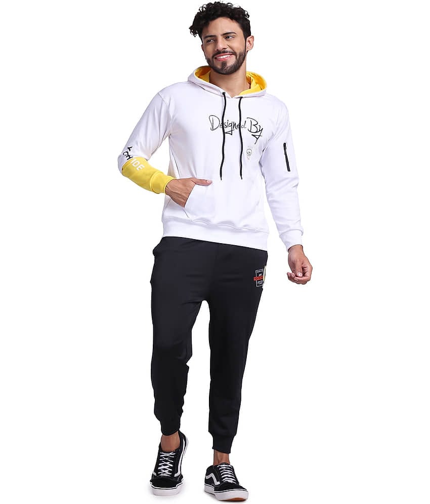 yellow tree White Polyester Relaxed Fit Men's Tracksuit ( Pack of 1 )