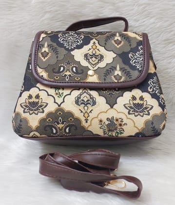 Small Floral Print Crossbody Bag with Adjustable Strap