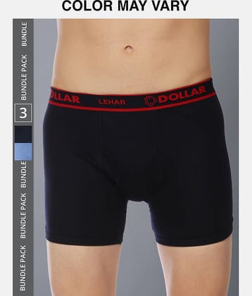 Dollar Lehar Mens Combed Cotton Trunk - Pack of 3 - (Colour May Vary)