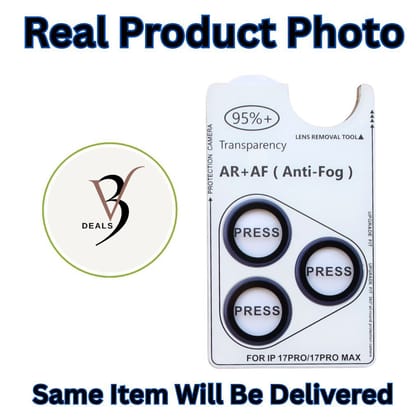 V3Deals Compatible with iPhone 17 Pro / 17 Pro Max Camera Lens Protector – 9H Tempered Glass, Military-Grade Anti-Scratch, AR+AF Anti-Fog, 95%+ Transparency, Case-Friendly Camera Guard (Blue)