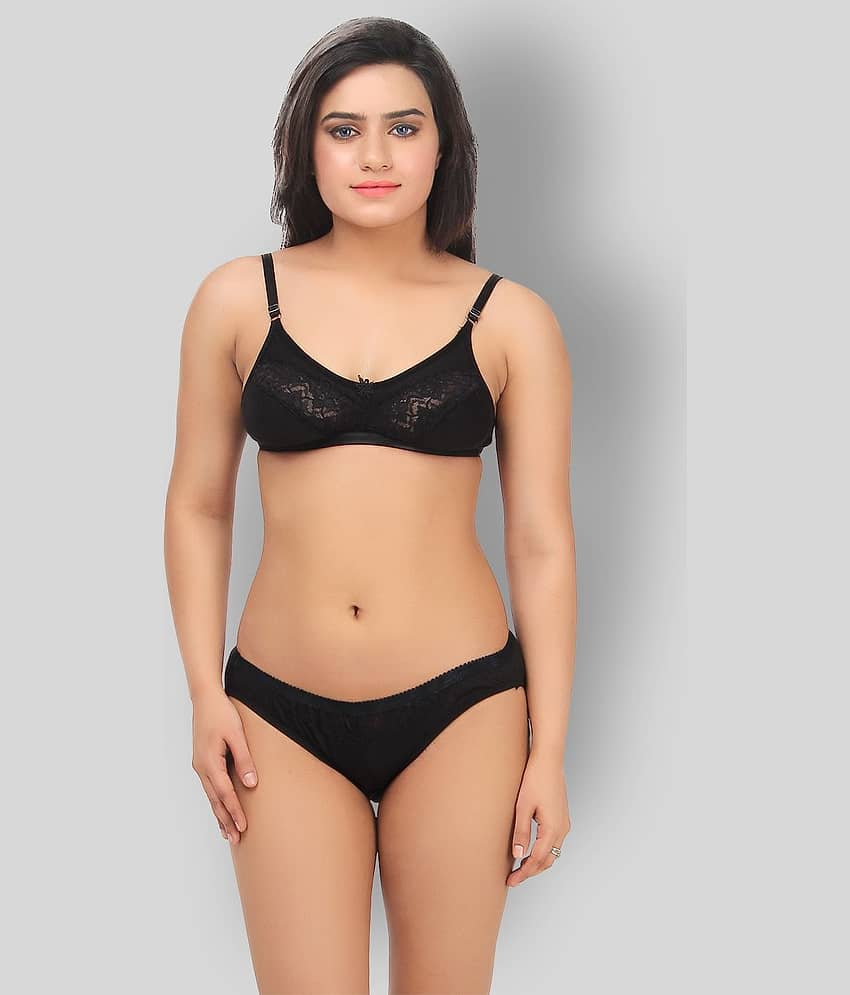 TCG Black Lace Bra & Panty Set